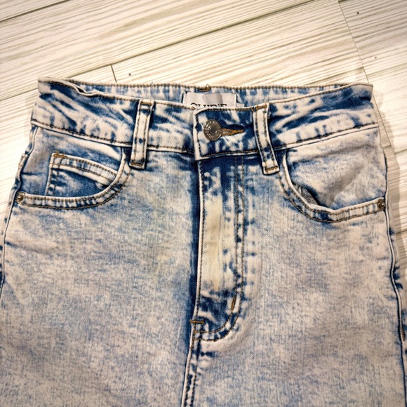 CHIPRE Acid Wash High Waisted Skinny Jeans Women Light Blue Distressed Denim - Picture 3 of 6